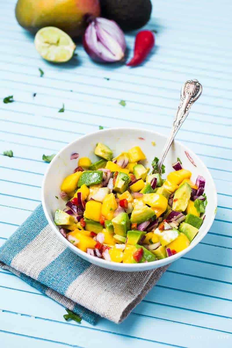 Mango and avocado salsa.