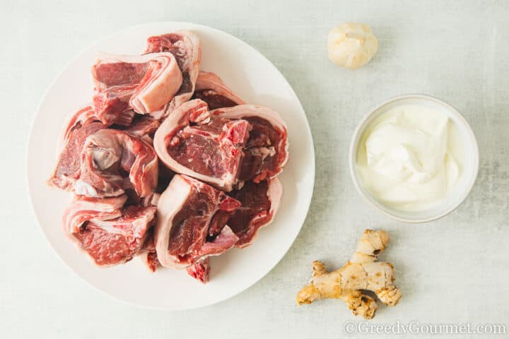 ingredients for lamb chop marinade.