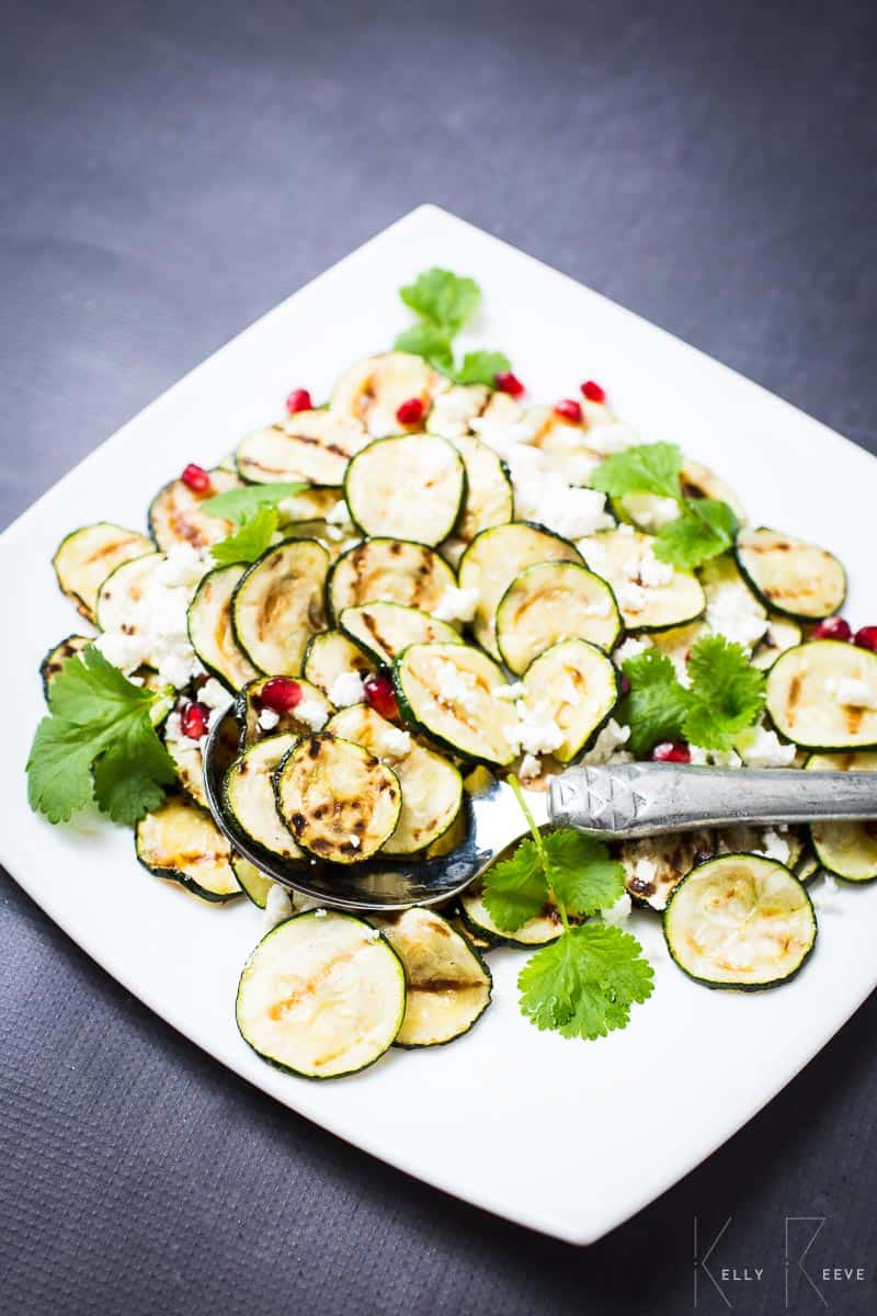 Pomegranate Courgette Salad Feta