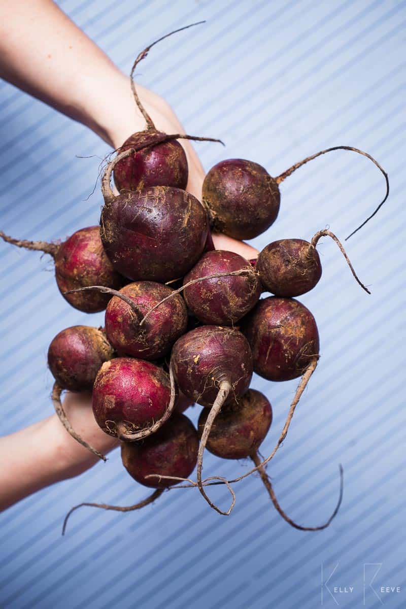 A bunch of raw beets