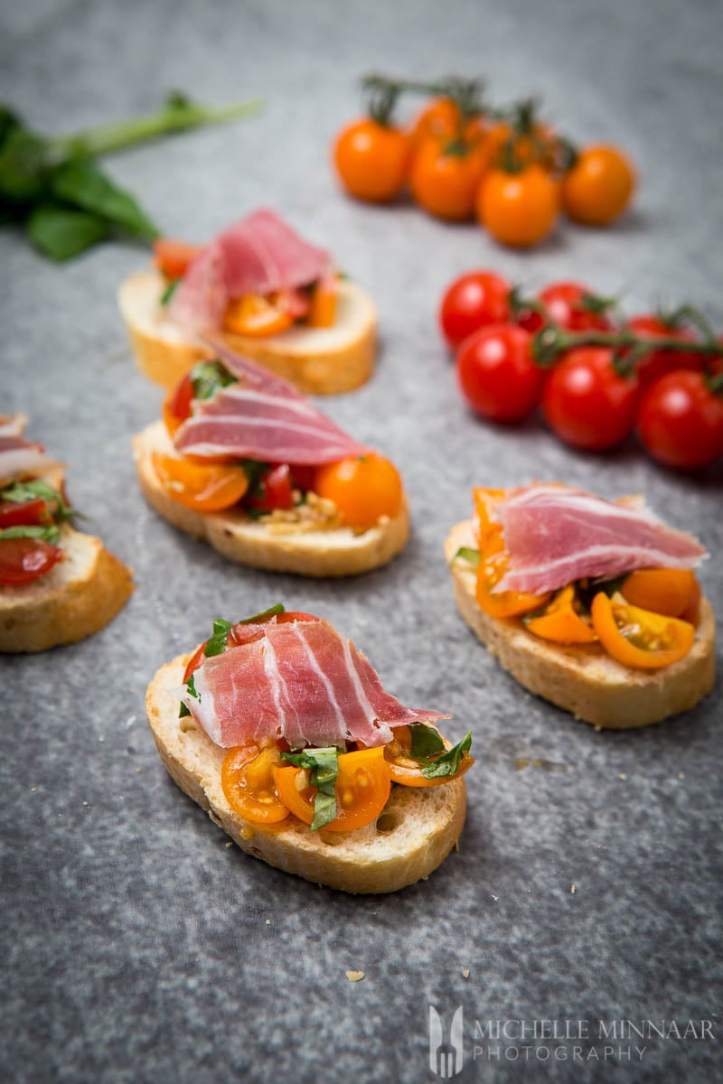 Tomato Ham Bruschetta