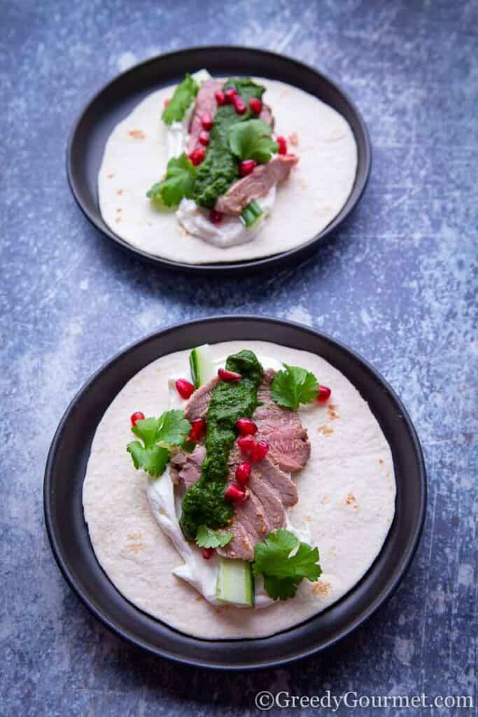 Indian lamb in a wrap