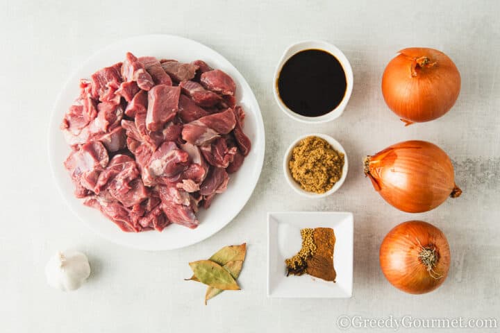 ingredients for Denningvleis.