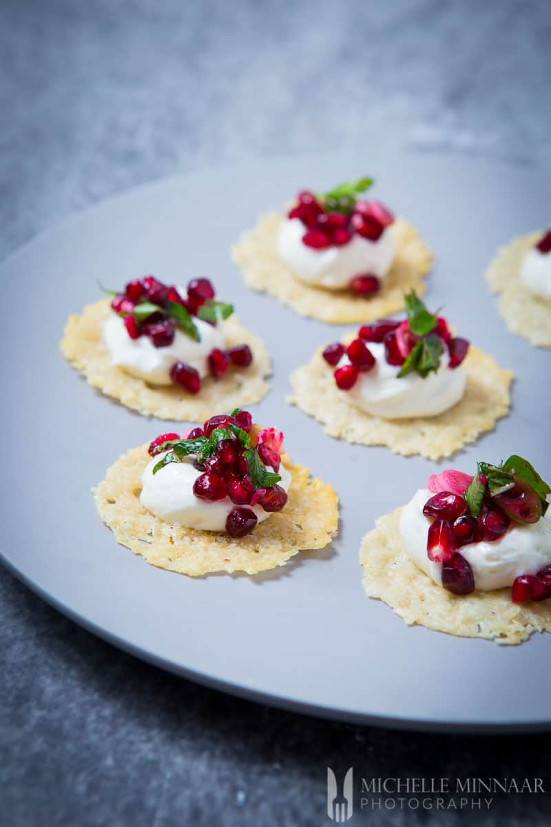 Pomegranate Canape Parmesan Cream Cheese