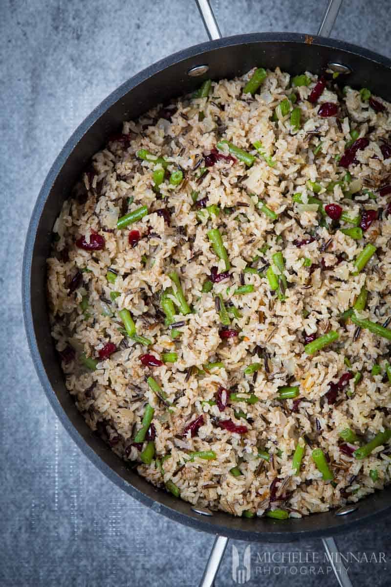 Rice Beans Cranberries Cooked