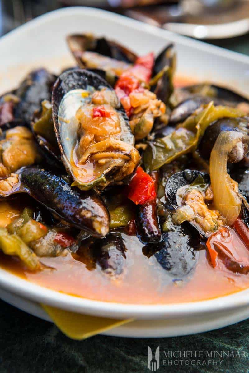 Spanish Mussel and pepper stew.