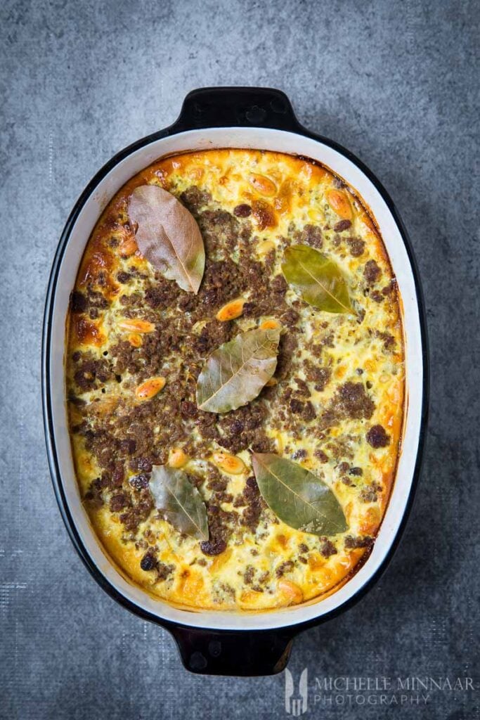 Bobotie - Classic South African Recipe Made With Beef Mince, Spices &amp; Nuts