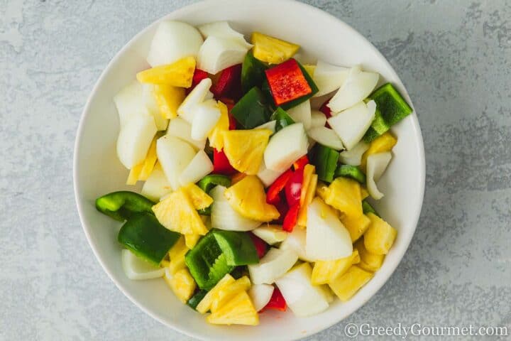 Chopped fruit and veg.