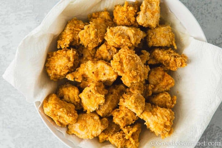 Fried chicken in a bowl.