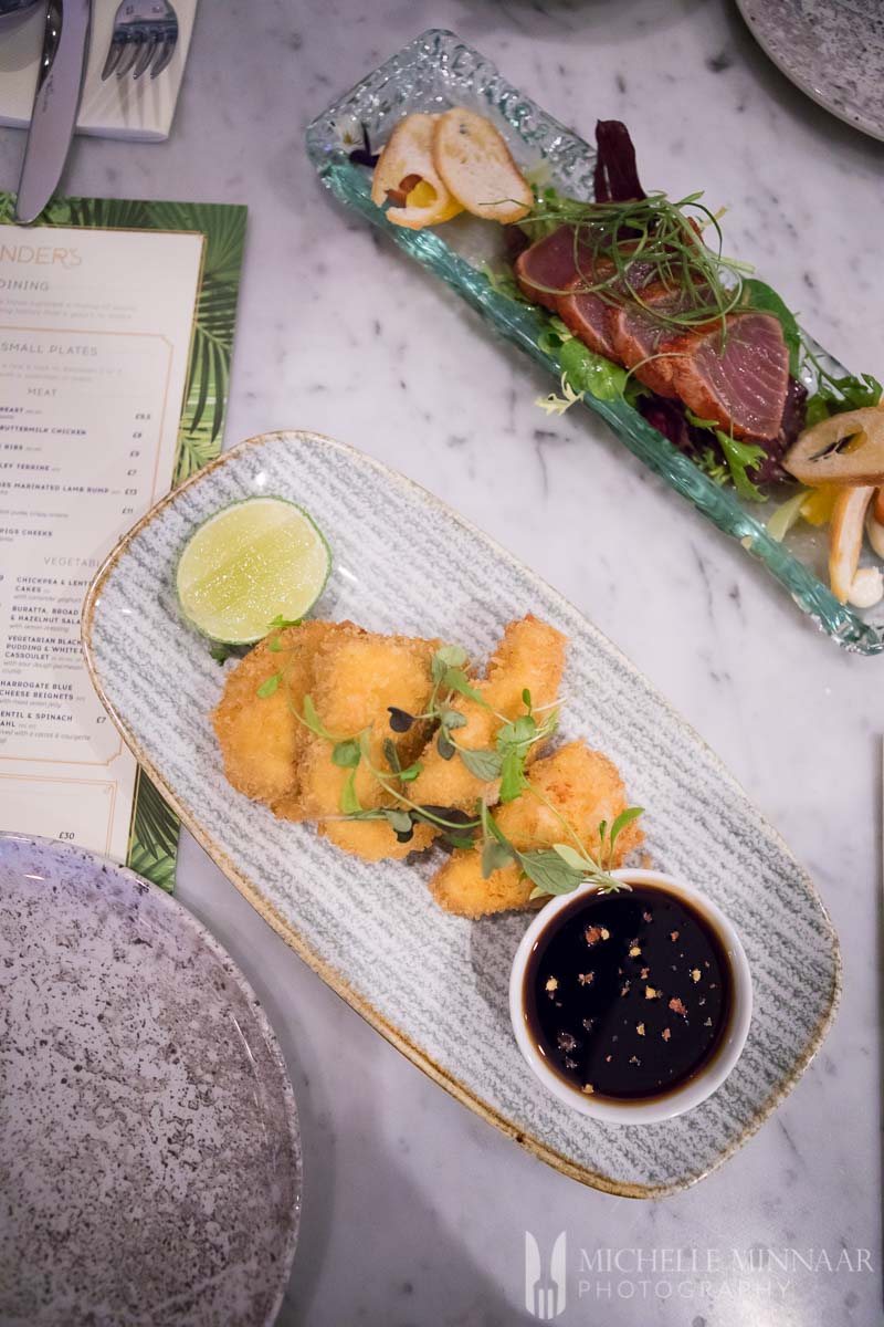 Monkfish with caramel sweet chilli dipping sauce
