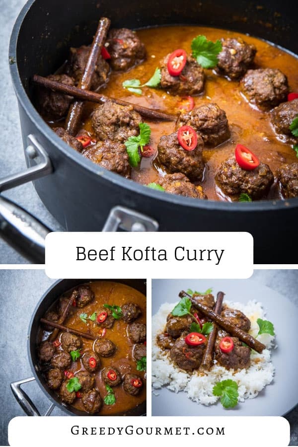 A saucepan full of Beef Kofta curry 