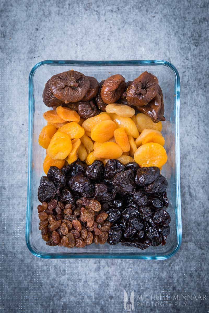 Apricots Prunes Raisins Cherries