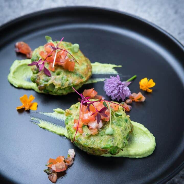 Pea fritters from Dine Indulge
