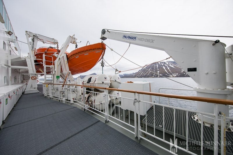 The life boats of hurtigruten cruise 