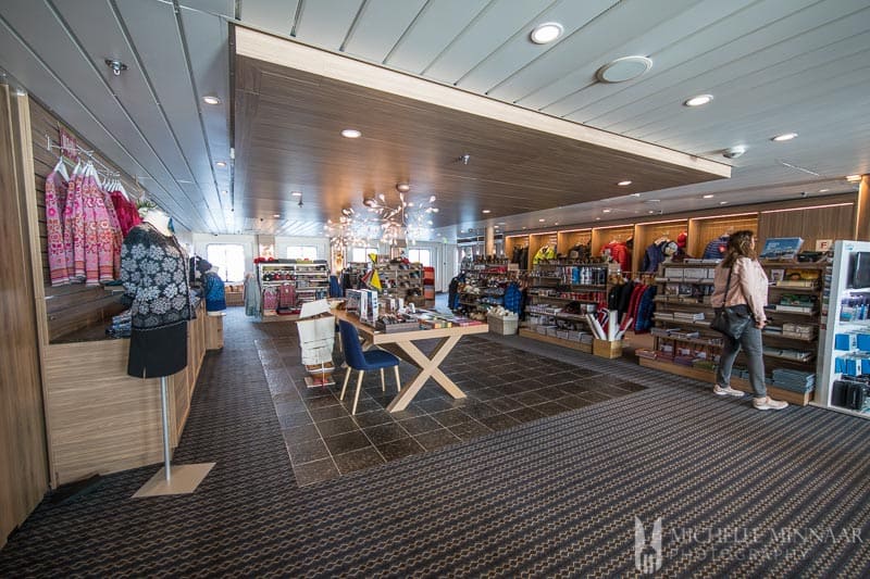 A gift shop on the hurtigruten cruise 