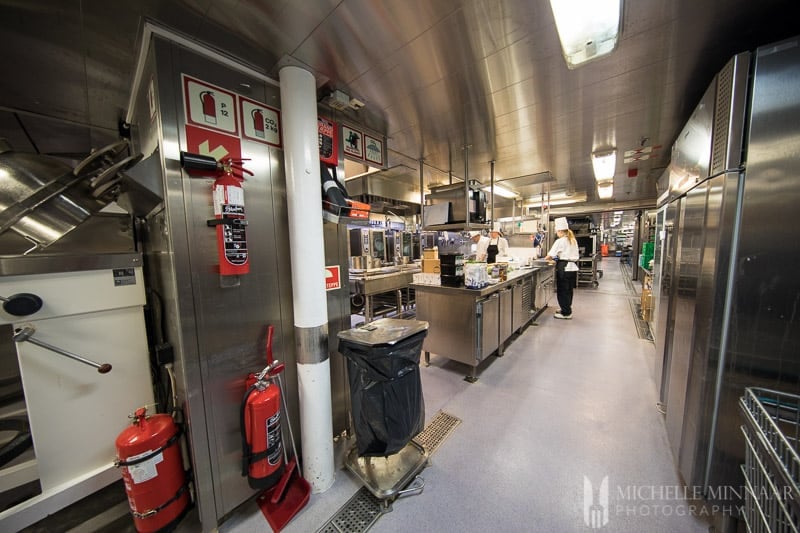 The kitchen of the hurtigruten cruise 