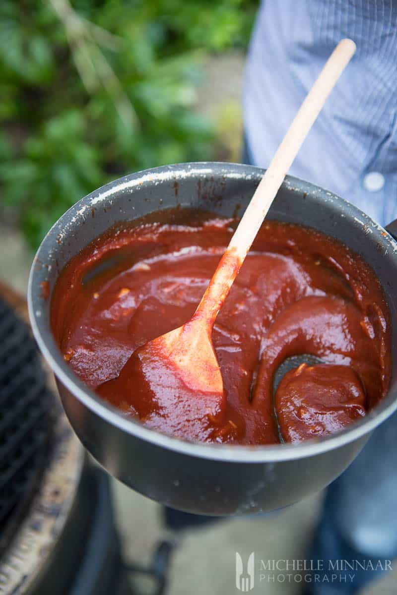 A bowl of brown gluten free barbecue sauce