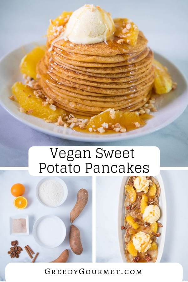 vegan sweet potato pancakes pin