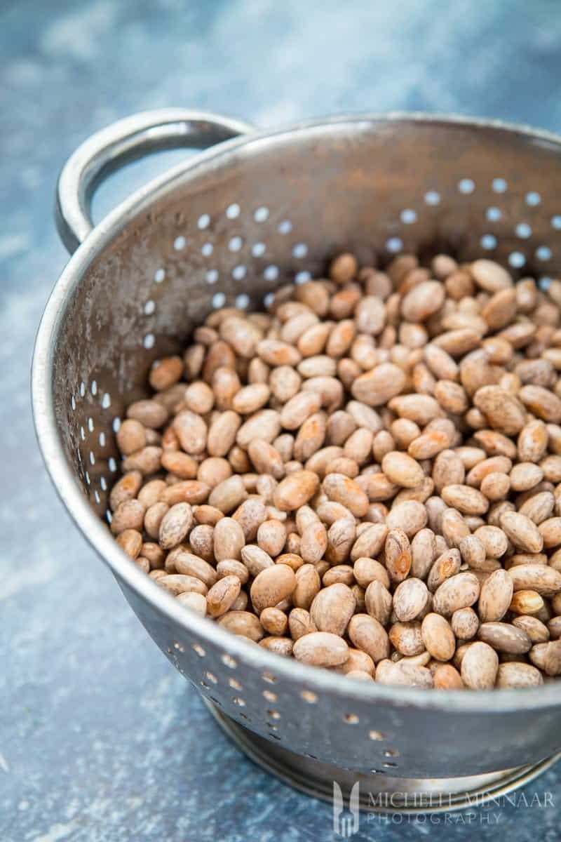 Dried pinto beans.