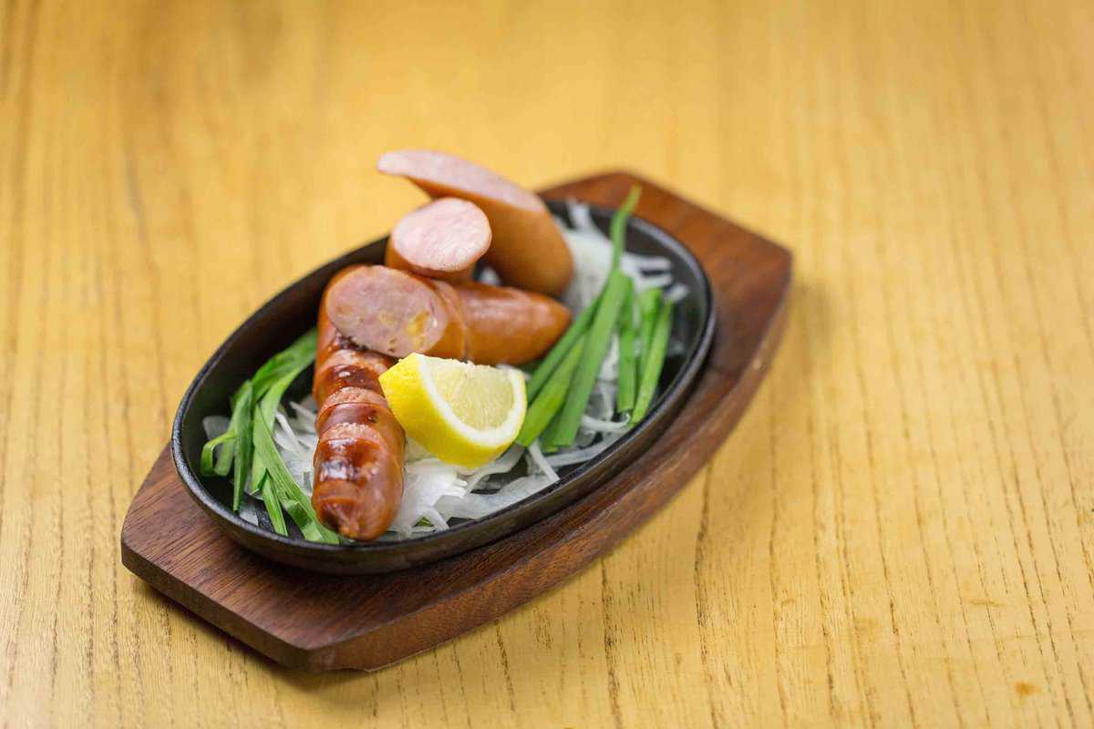 A plate of andouille sausage