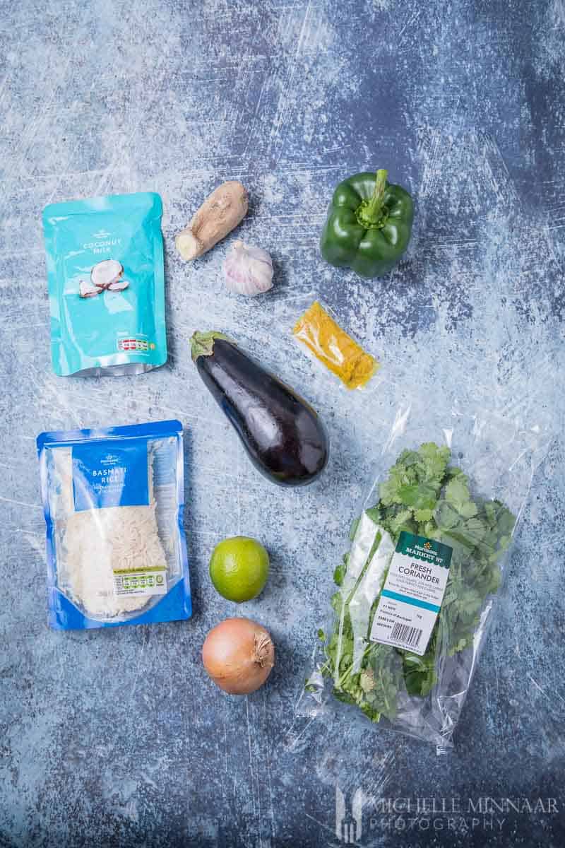 Ingredients to make curry