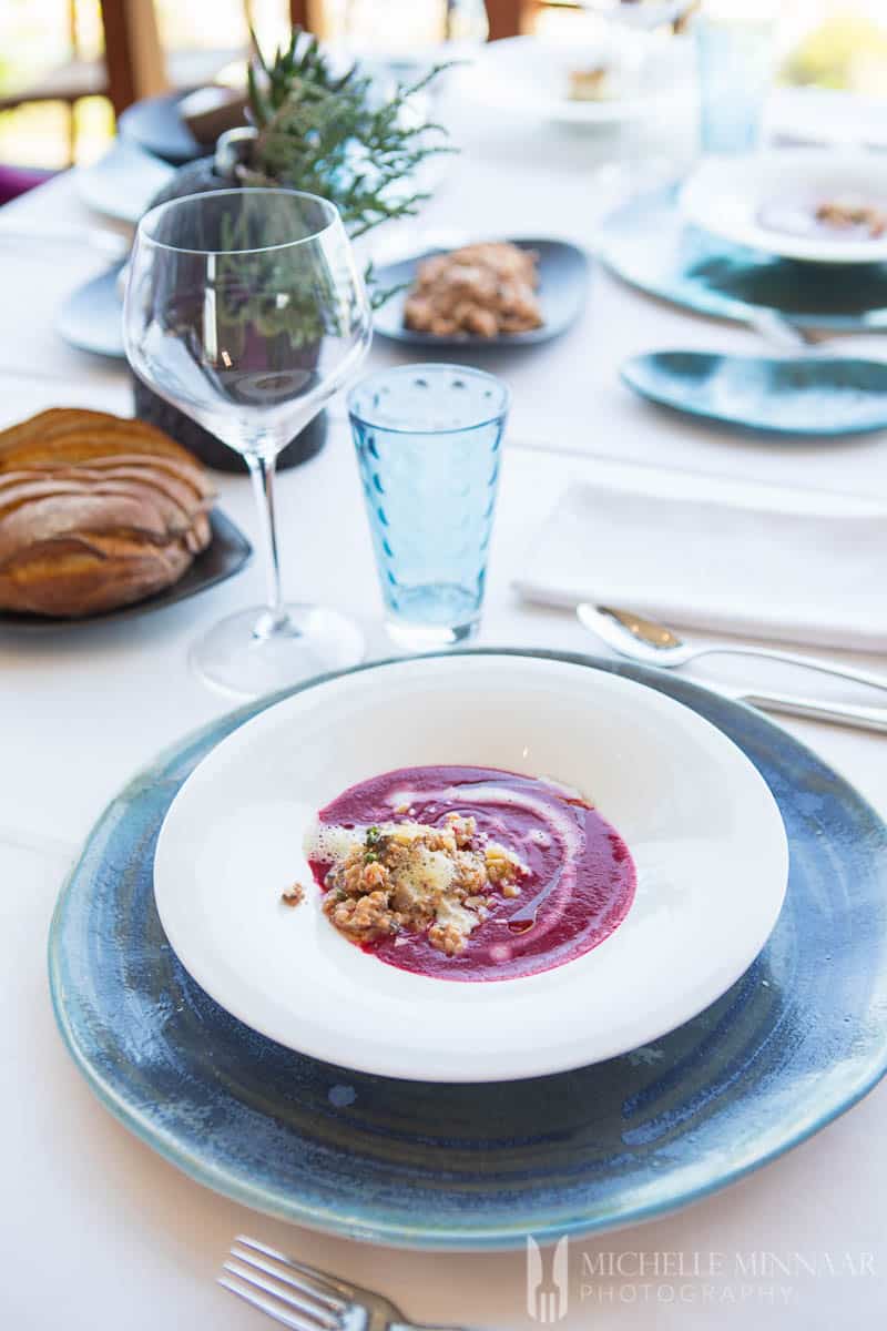 Soup Beetroot in a bowl 