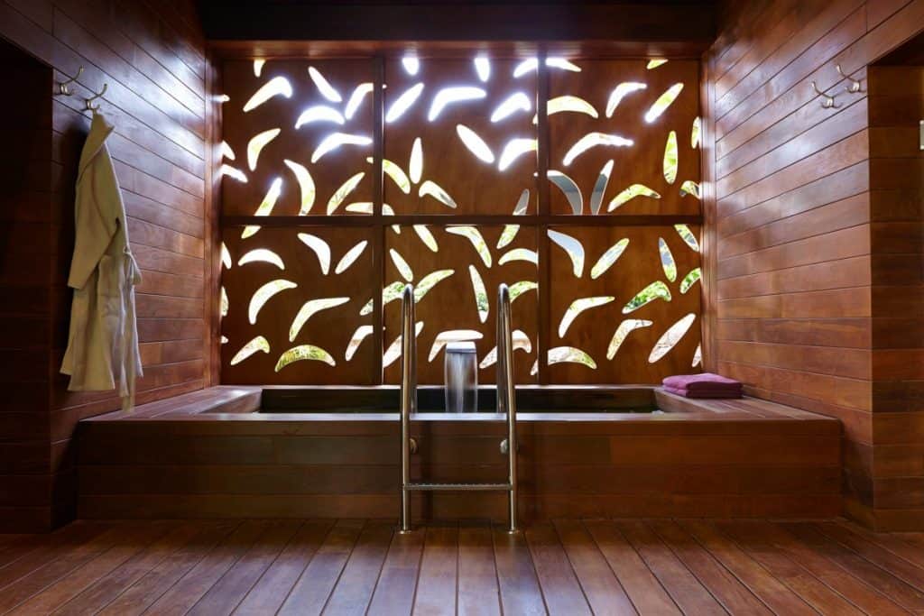 The interior of a spa