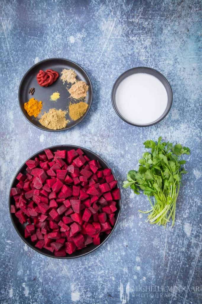 Ingredients for beetroot curry