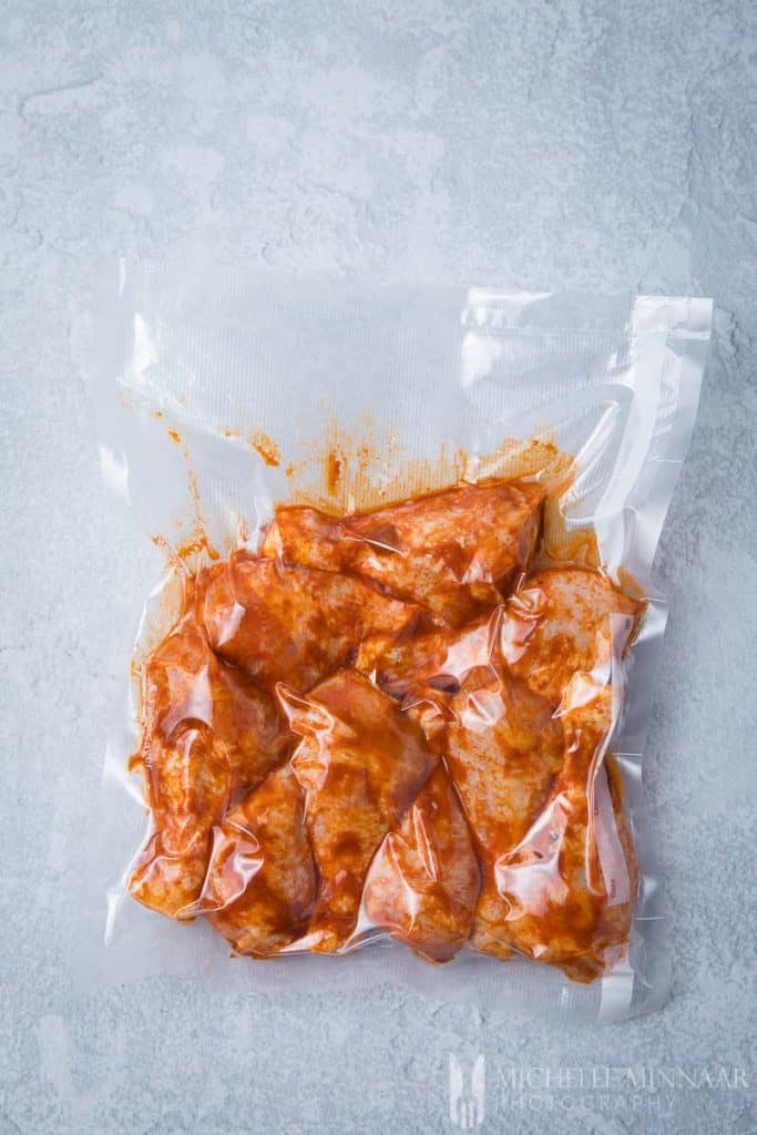 Sealed Marinated Chicken in a plastic bag