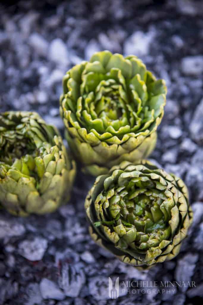 Artichokes Barbecuing 