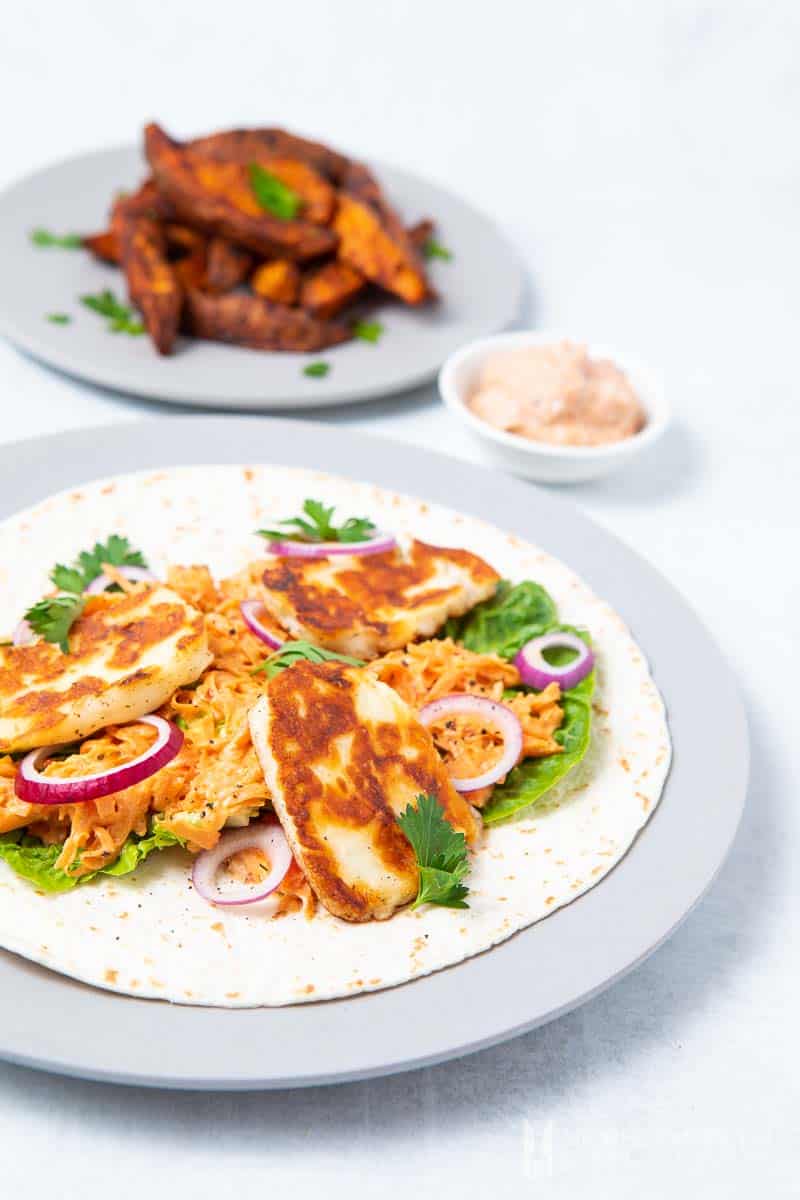 Halloumi Wraps With Creamy Carrot Salad - Enjoy These Greek-style Wraps