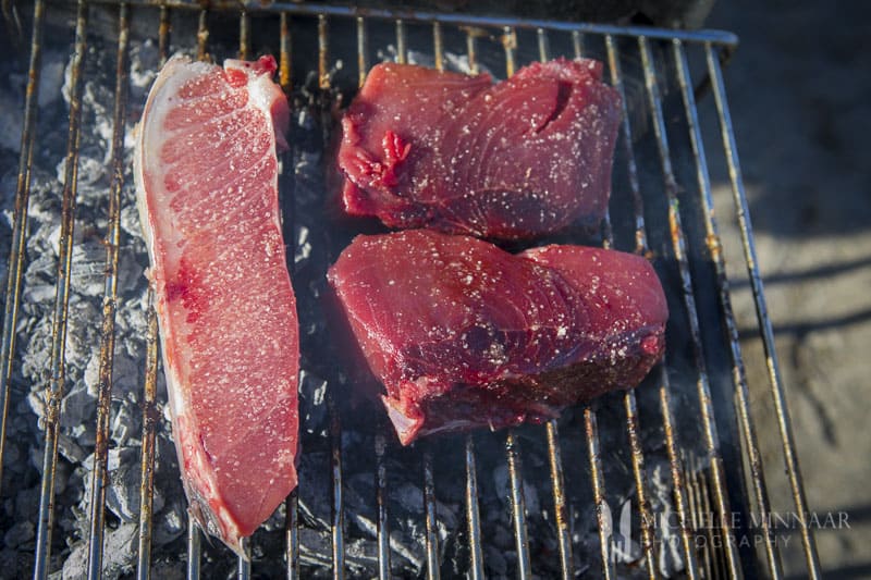 Tuna Steaks on a BBQ 