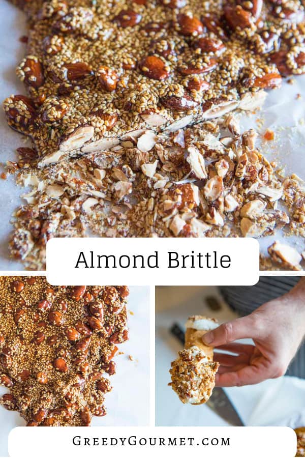 This #Sicilian #almondbrittle is made with whole skinless unsalted almonds, butter, vanilla extract, sesame seeds & thyme. Add a pinch of salt to refine it.