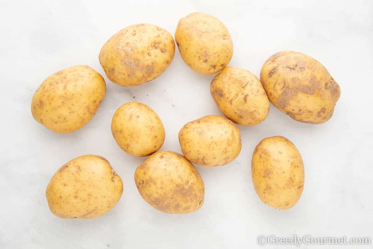 whole raw potatoes.