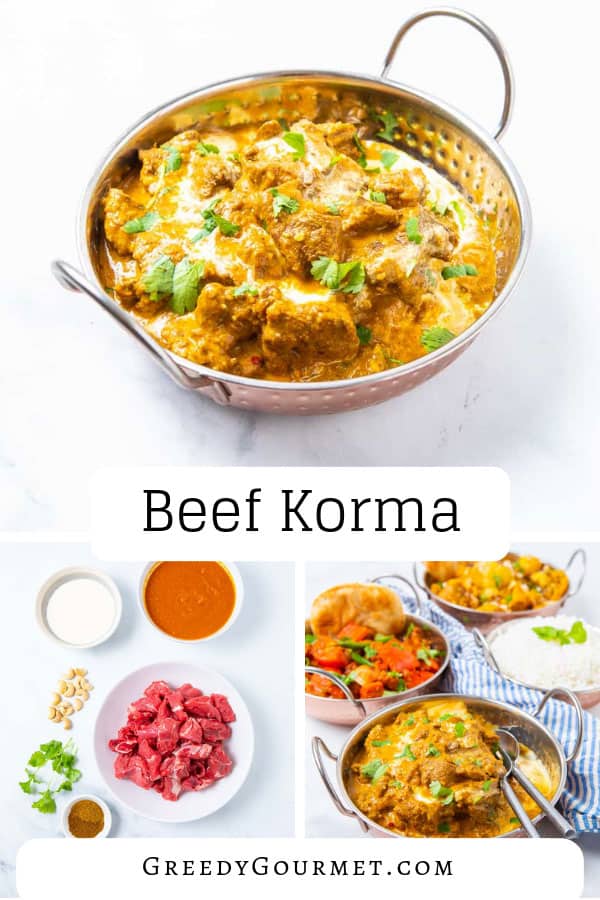 A bowl of beef korma 