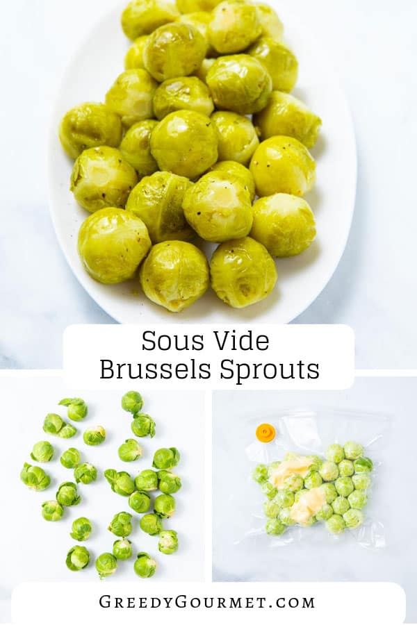 Sous vide brussels sprouts on a plate