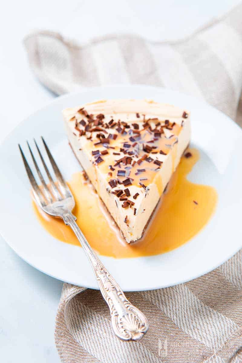 A slice of cheesecake