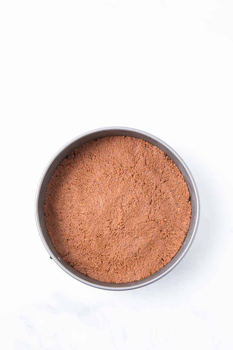 Crumbs into a pan