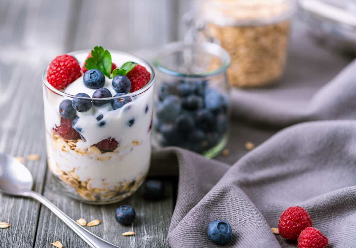 yogurt with fresh fruit.