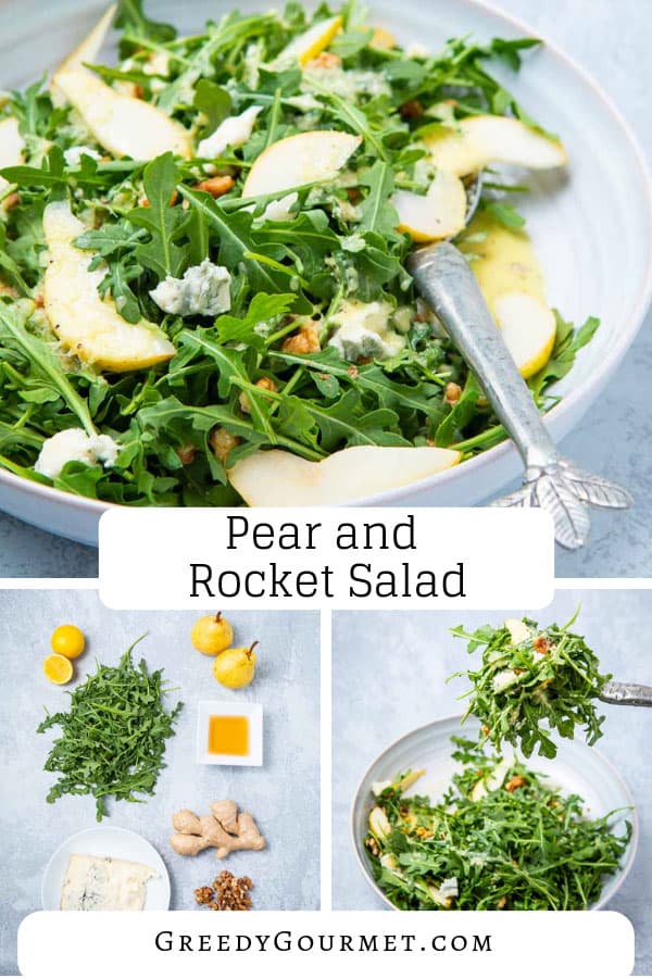 A pear and rocket salad