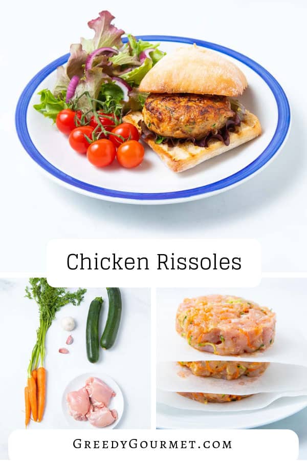 A plate of Chicken Rissoles and salad