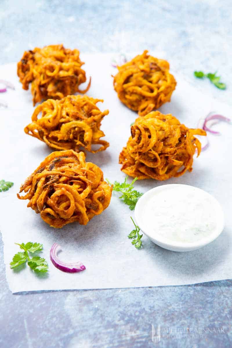 Balls of fried potato bhajis
