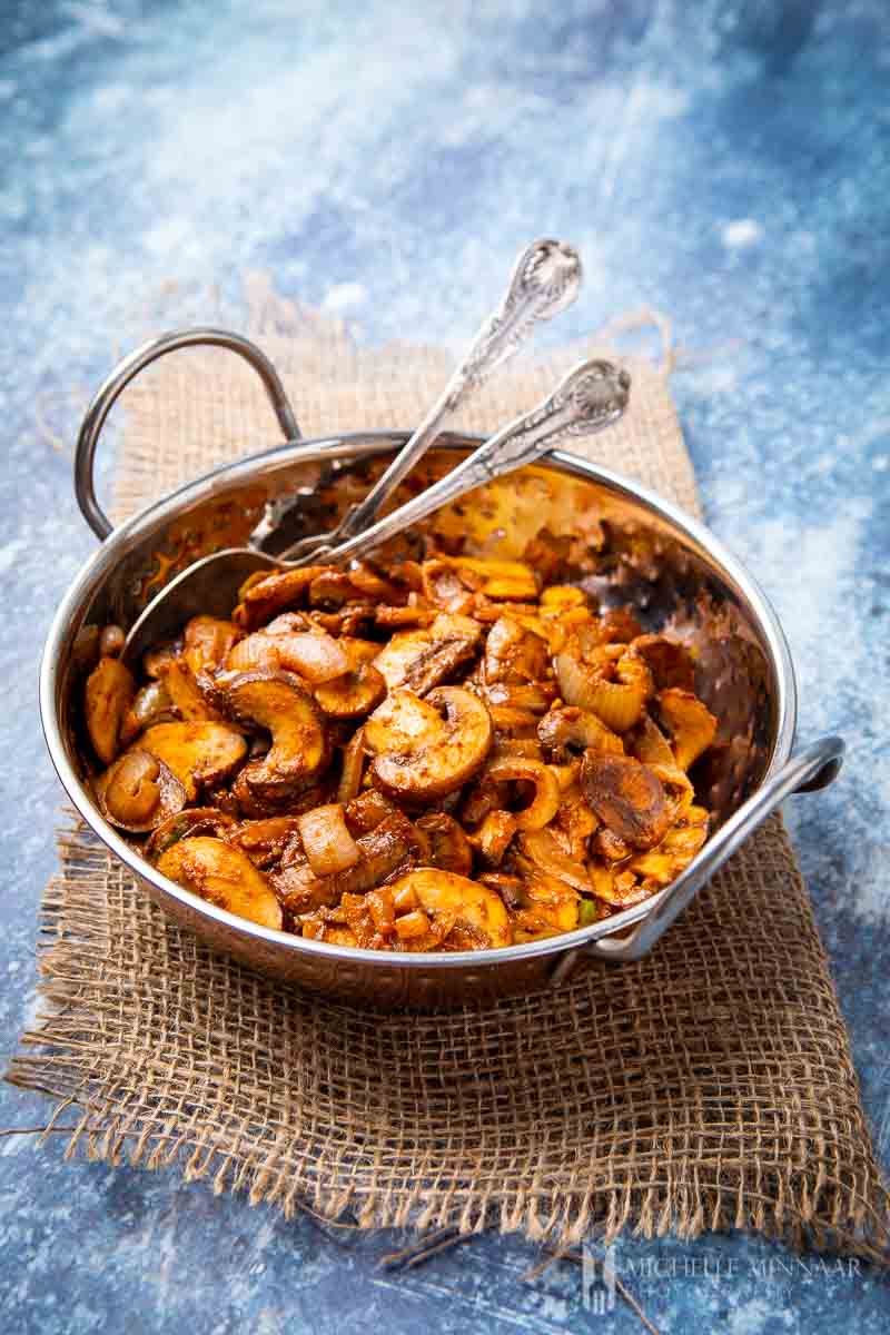 Bowl of mushroom bhaji