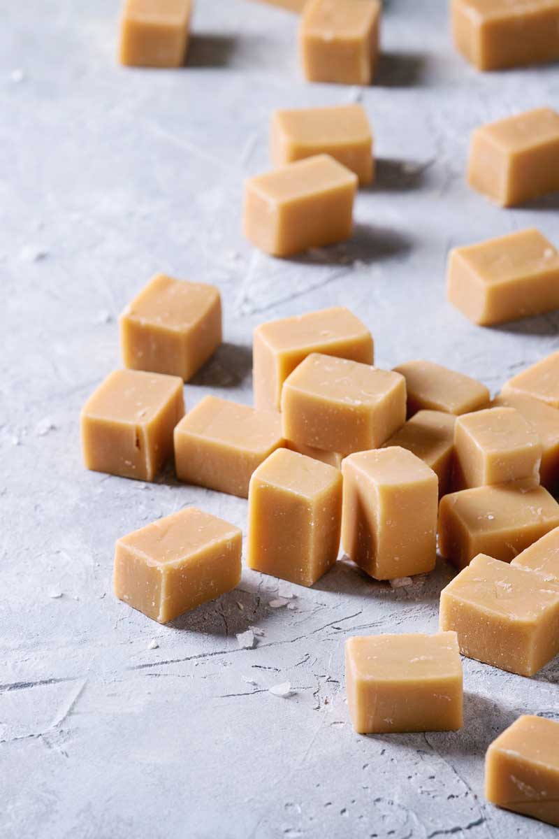 Pieces of caramel fudge