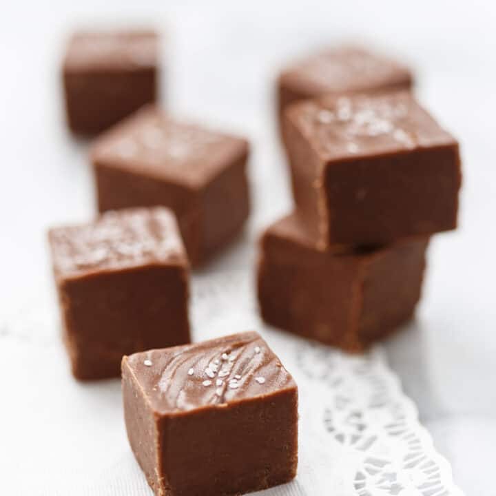 Chunks of brown chocolate fudge