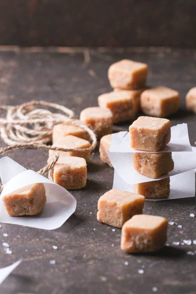 Chunks of white chocolate fudge to show you how to freeze fudge