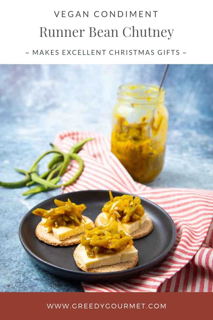 Plate of canapes with runner bean chutney