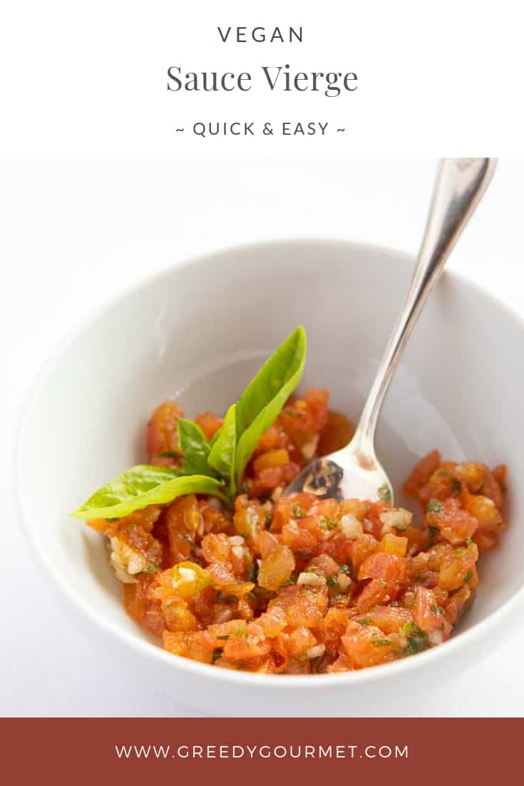 A bowl of red sauce vierge