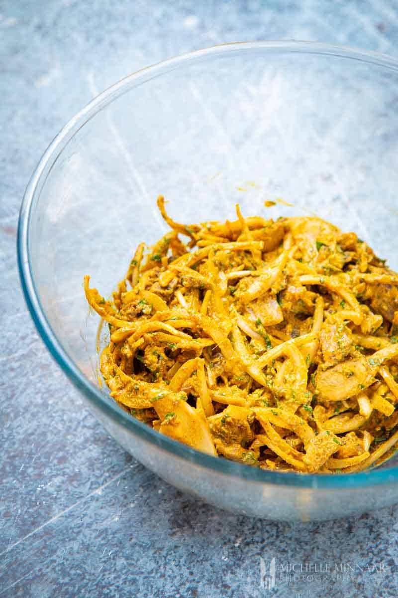 Mushrooms in a orange sauce