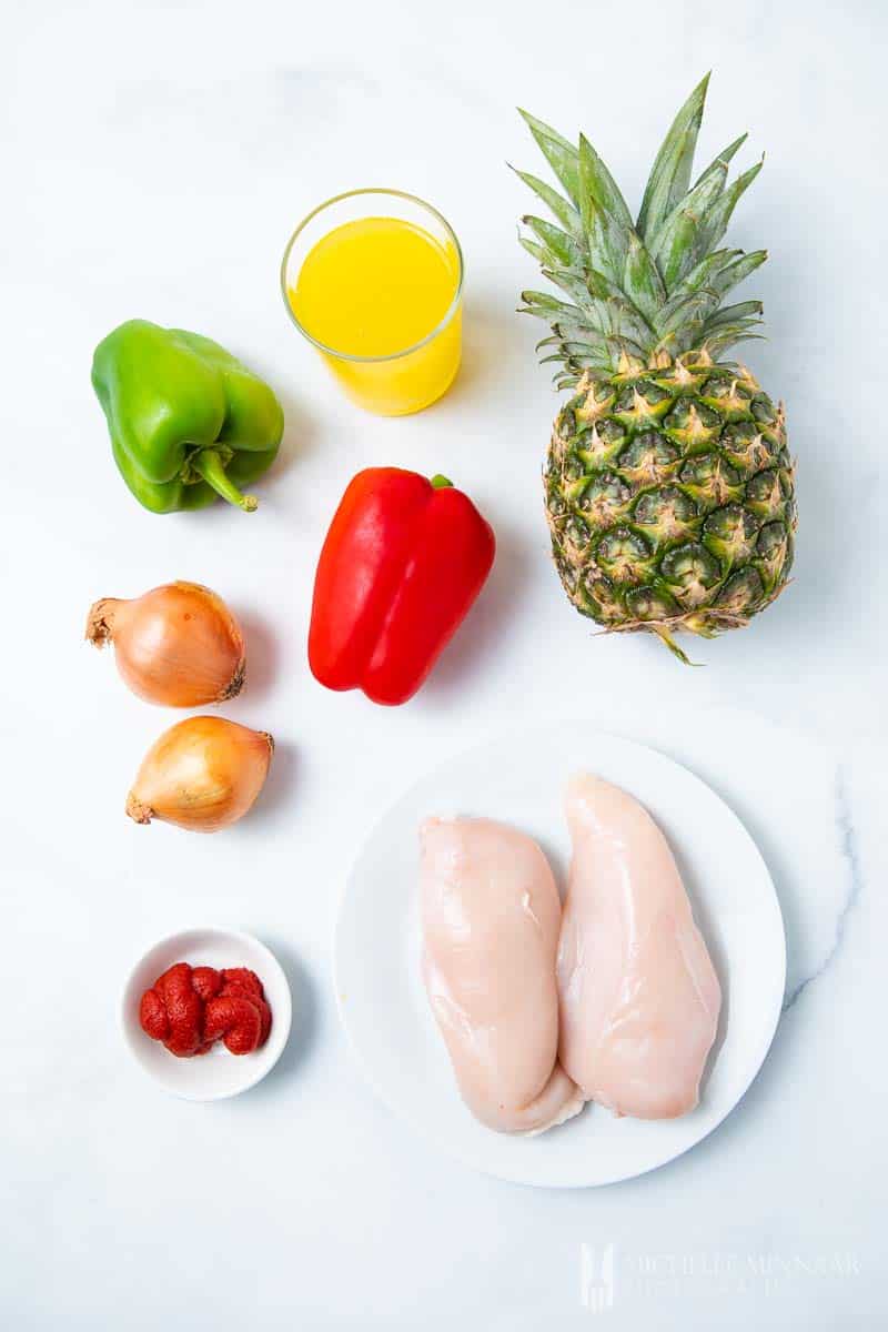 Ingredients to make fanta chicken